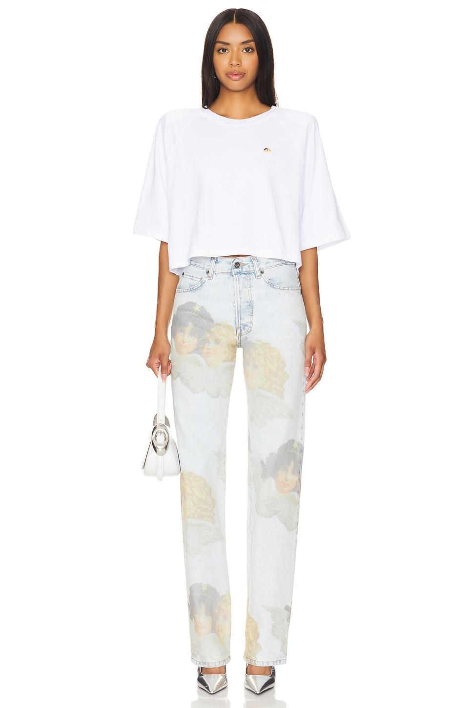 Angel Patch Cropped Padded T-shirt FIORUCCI Product Image