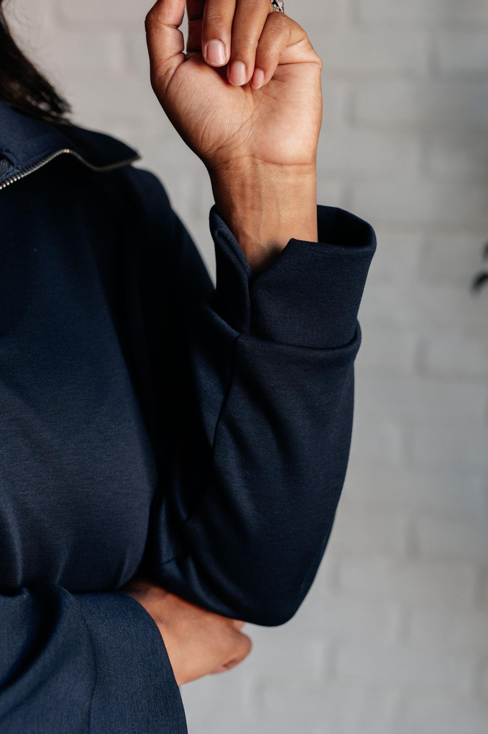 Hamptons Travel Half Zip Pullover in Navy (Online Exclusive) Product Image