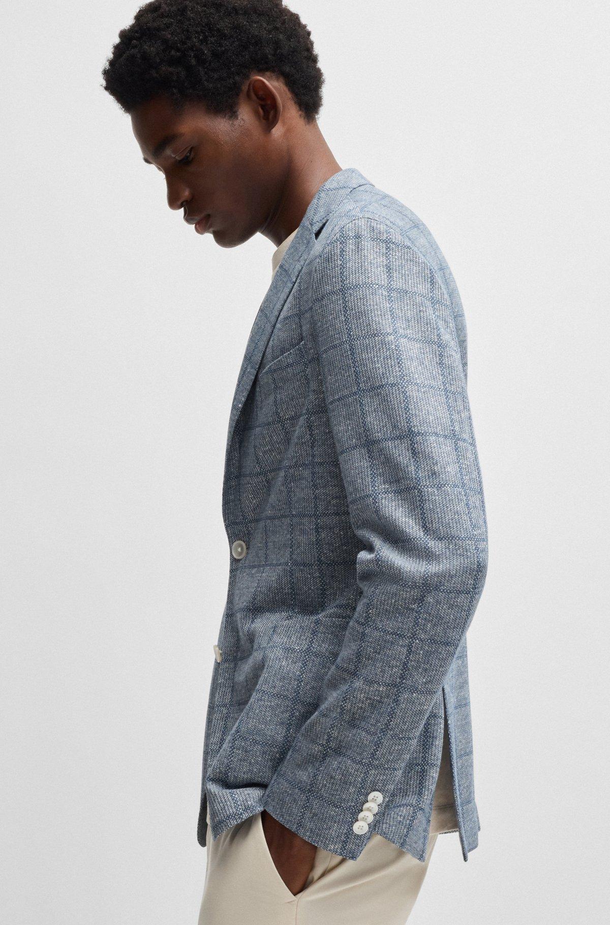 Slim-fit blazer in checked stretch fabric Product Image
