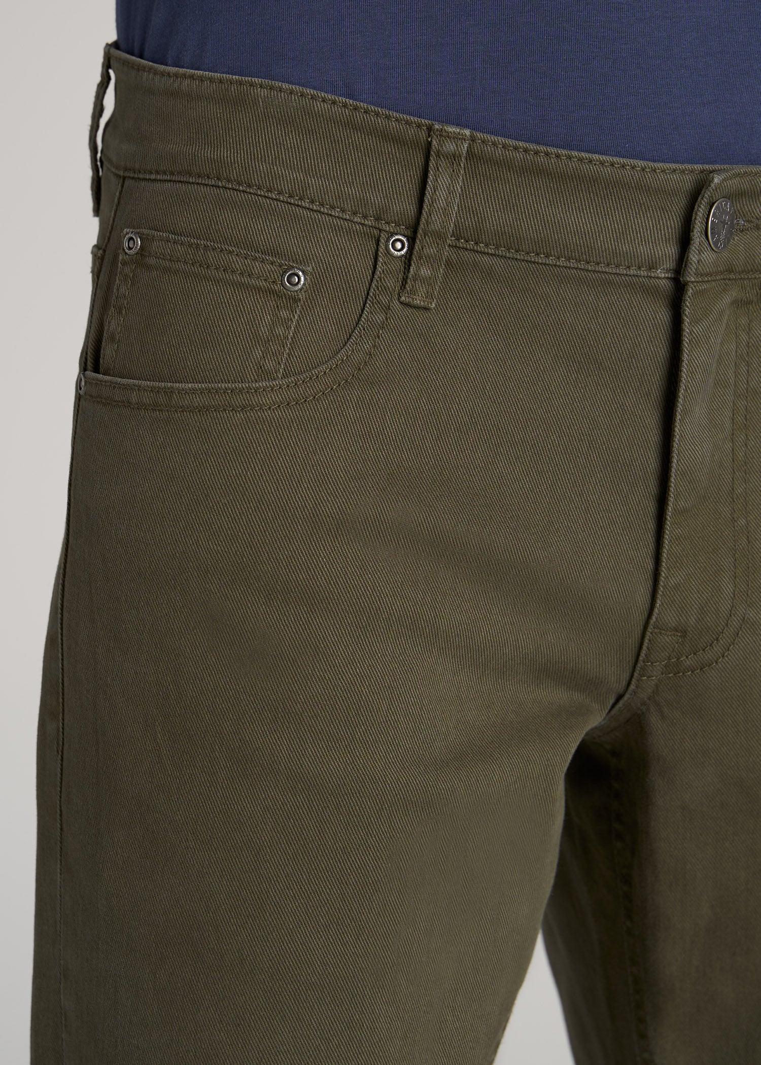 Carman TAPERED Jeans for Tall Men in Olive Green Wash Product Image