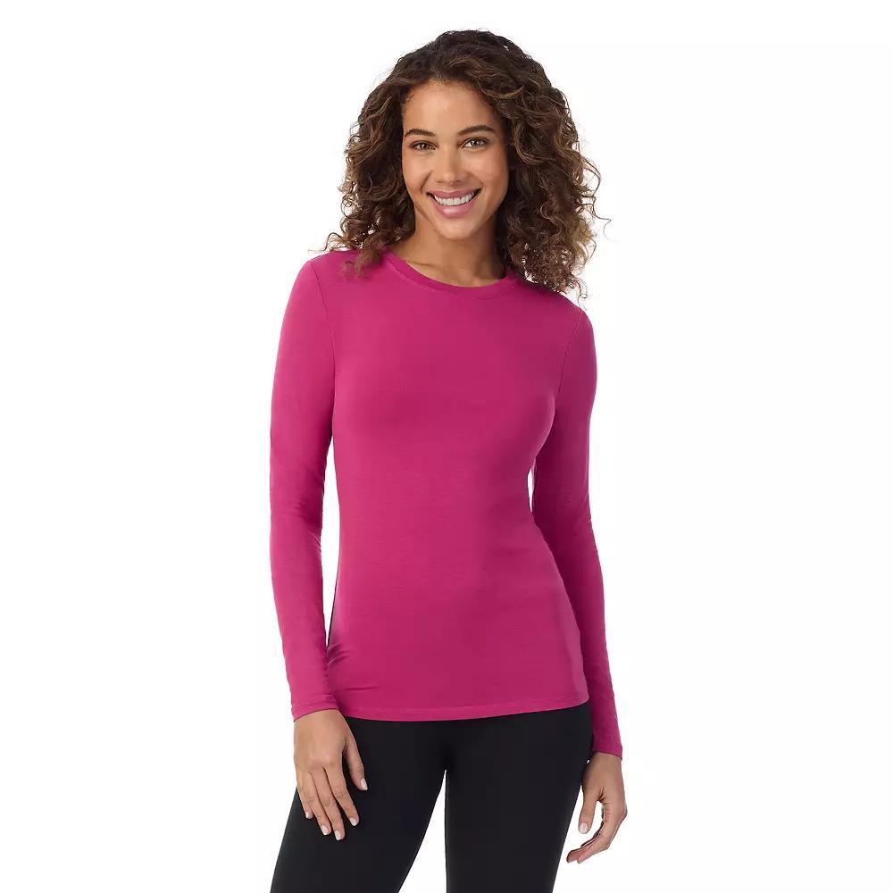 Women's Cuddl Duds® Softwear with Stretch Long Sleeve Top, Size: Medium, Ivory Houndsto Product Image