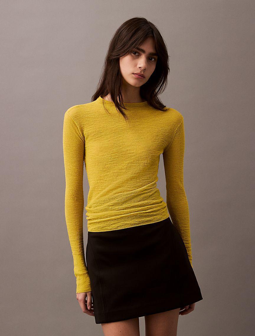 Textured Slim Mock-Neck T-Shirt Product Image