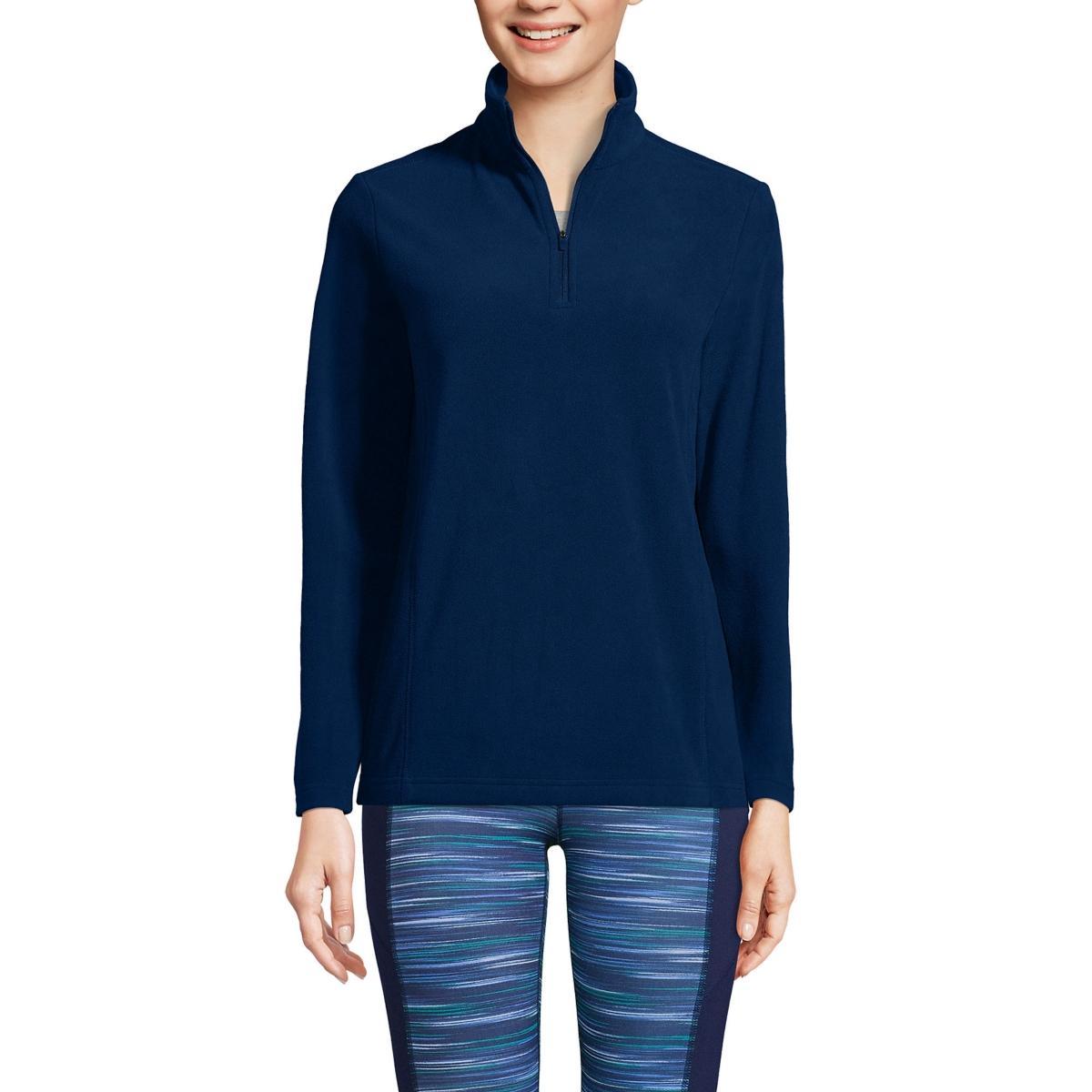 Petite Lands' End 1/4-Zip Fleece Pullover, Women's, Size: Small Petite, Black Product Image