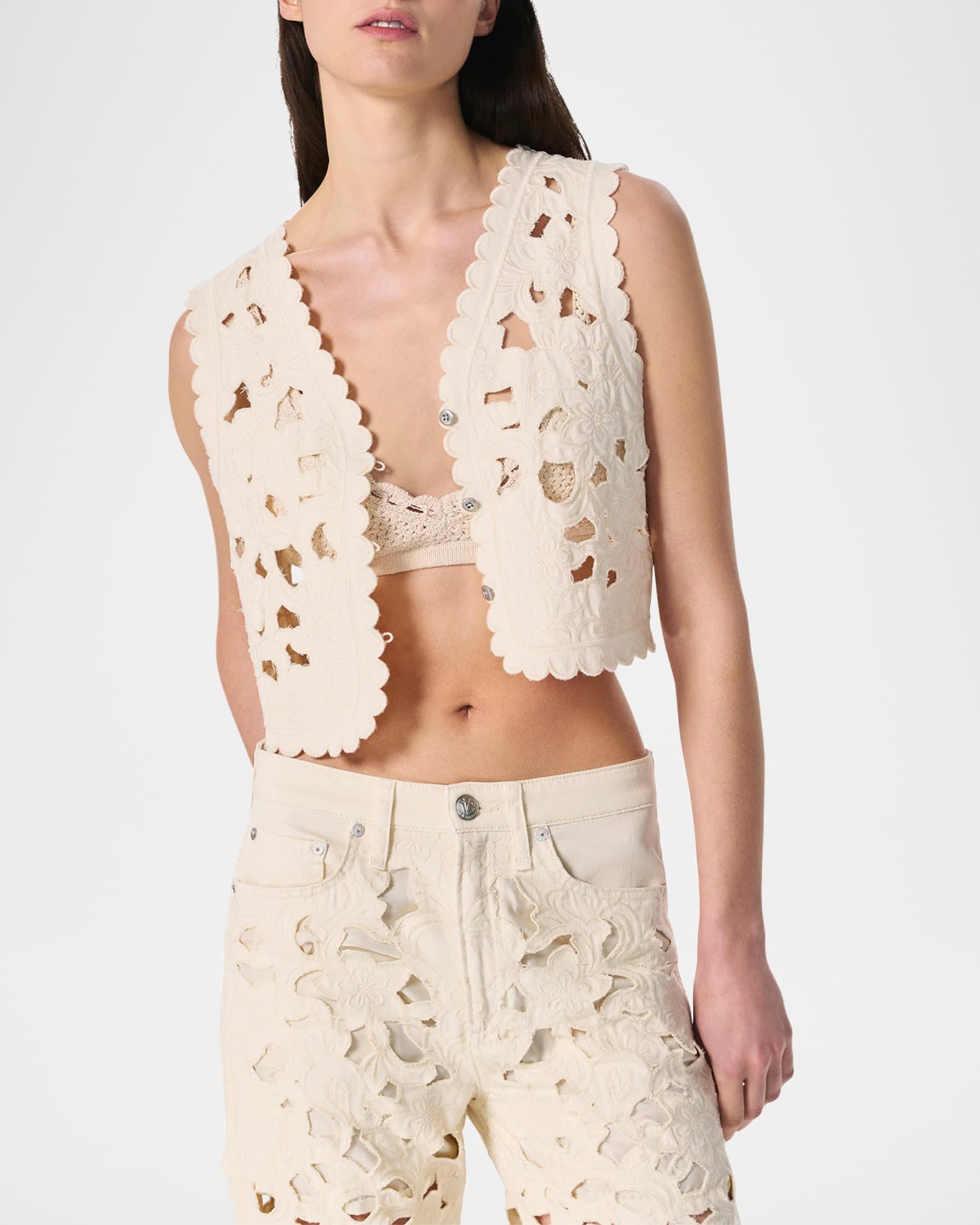 Coralie Floral Cut-Out Cropped Vest Product Image