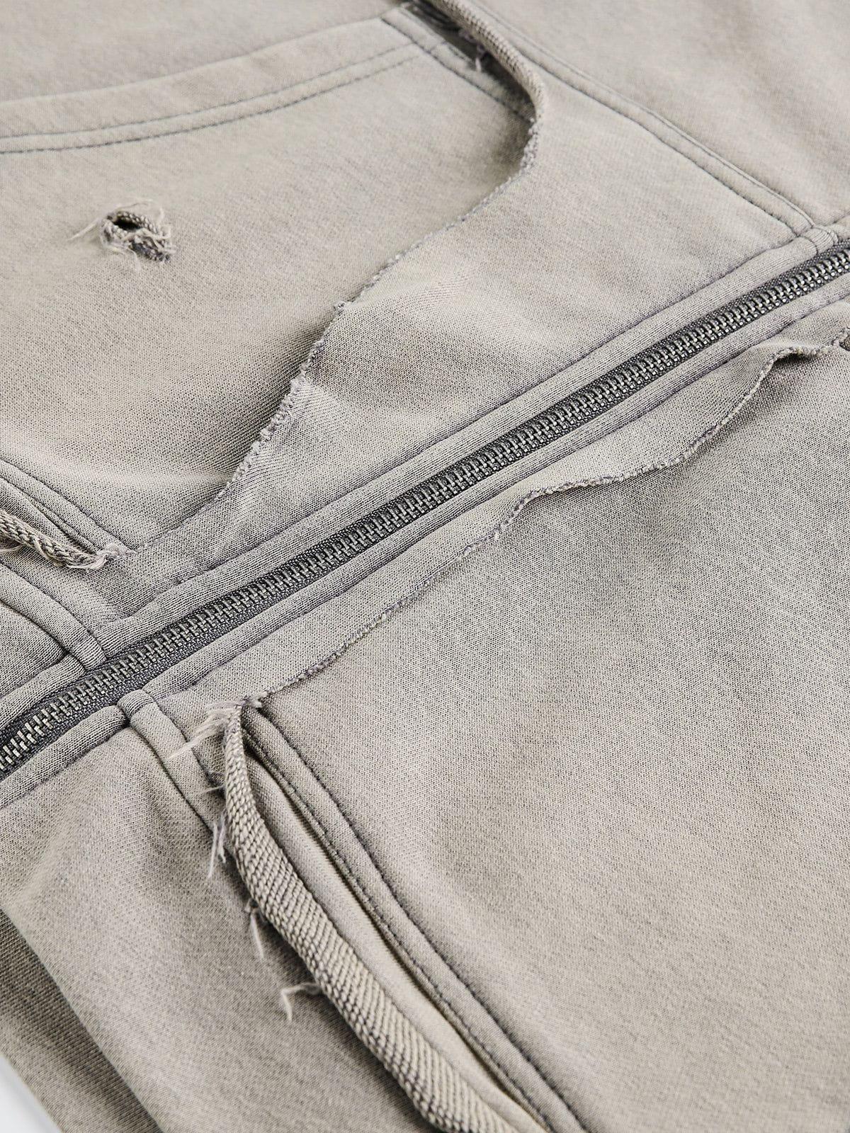 Aelfric Eden Distressed Boxy Zip Up Hoodie Product Image
