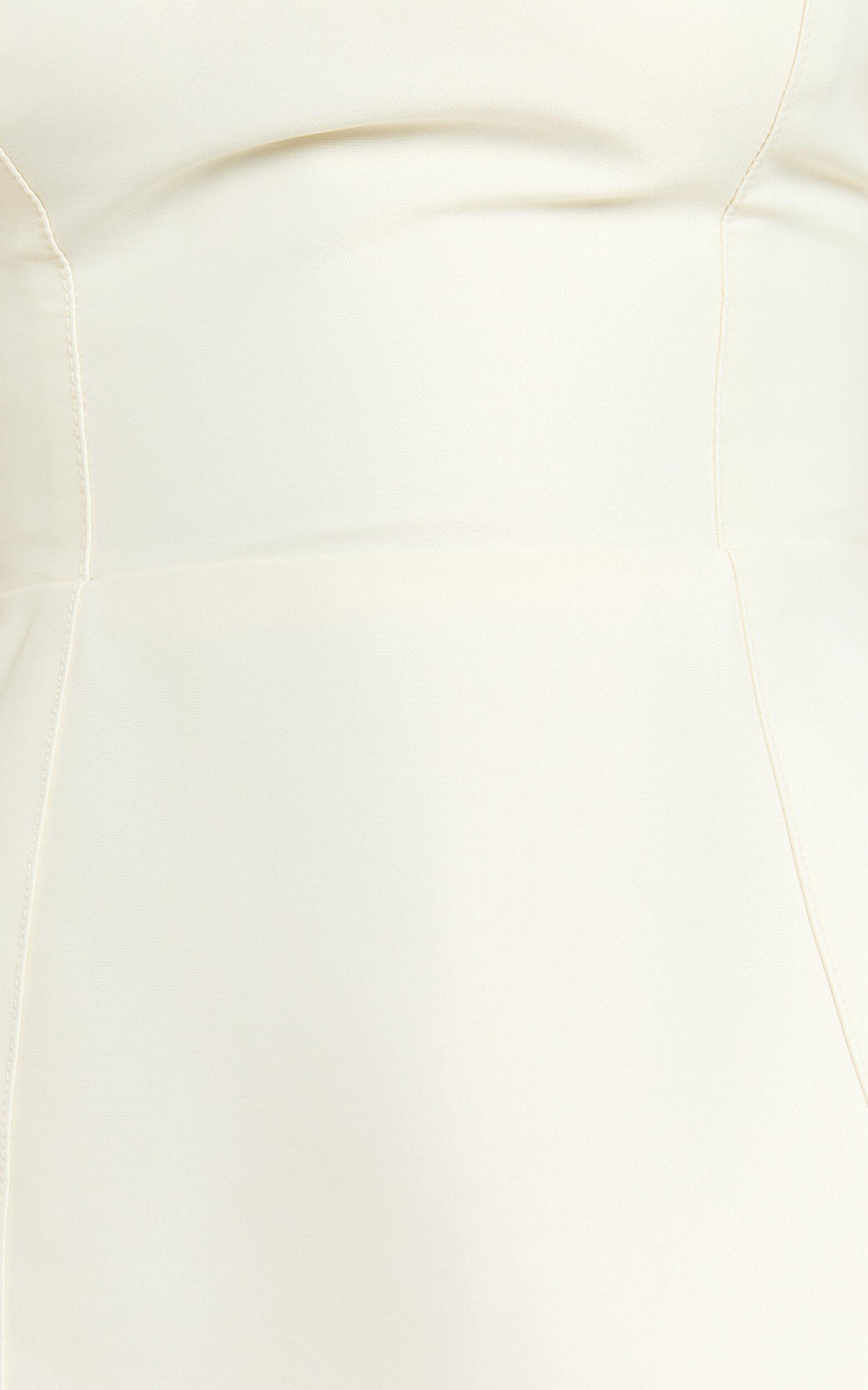 Carolina Mini Dress - Scoop Neck Panel Bodice Dress in Off White Product Image