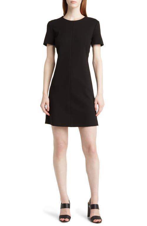 Womens Slim Fit Crewneck Dress in Stretch Fabric Product Image