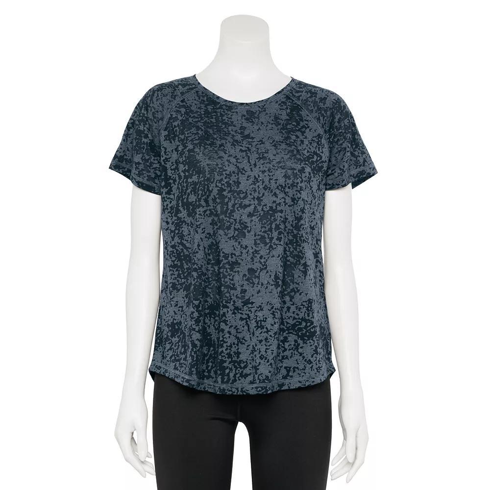 Women's Tek Gear® Core Raglan Tee, Size: Large, Black Burnout Product Image