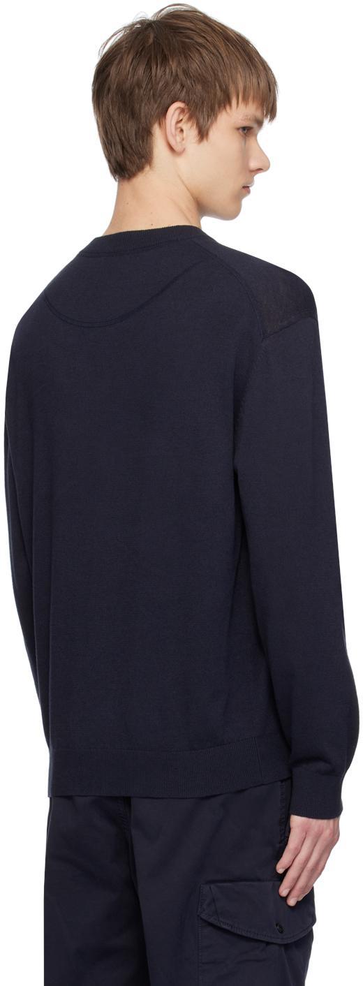 HUGO BOSS Navy Relaxed-fit Sweater In 404-dark Blue Product Image