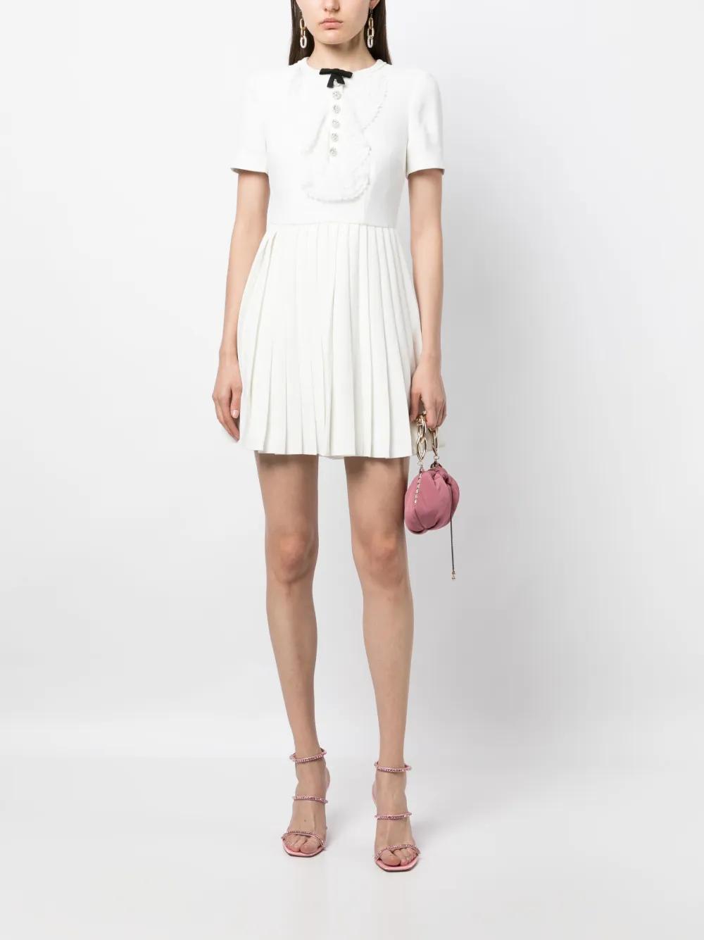bow-detail pleated minidress Product Image