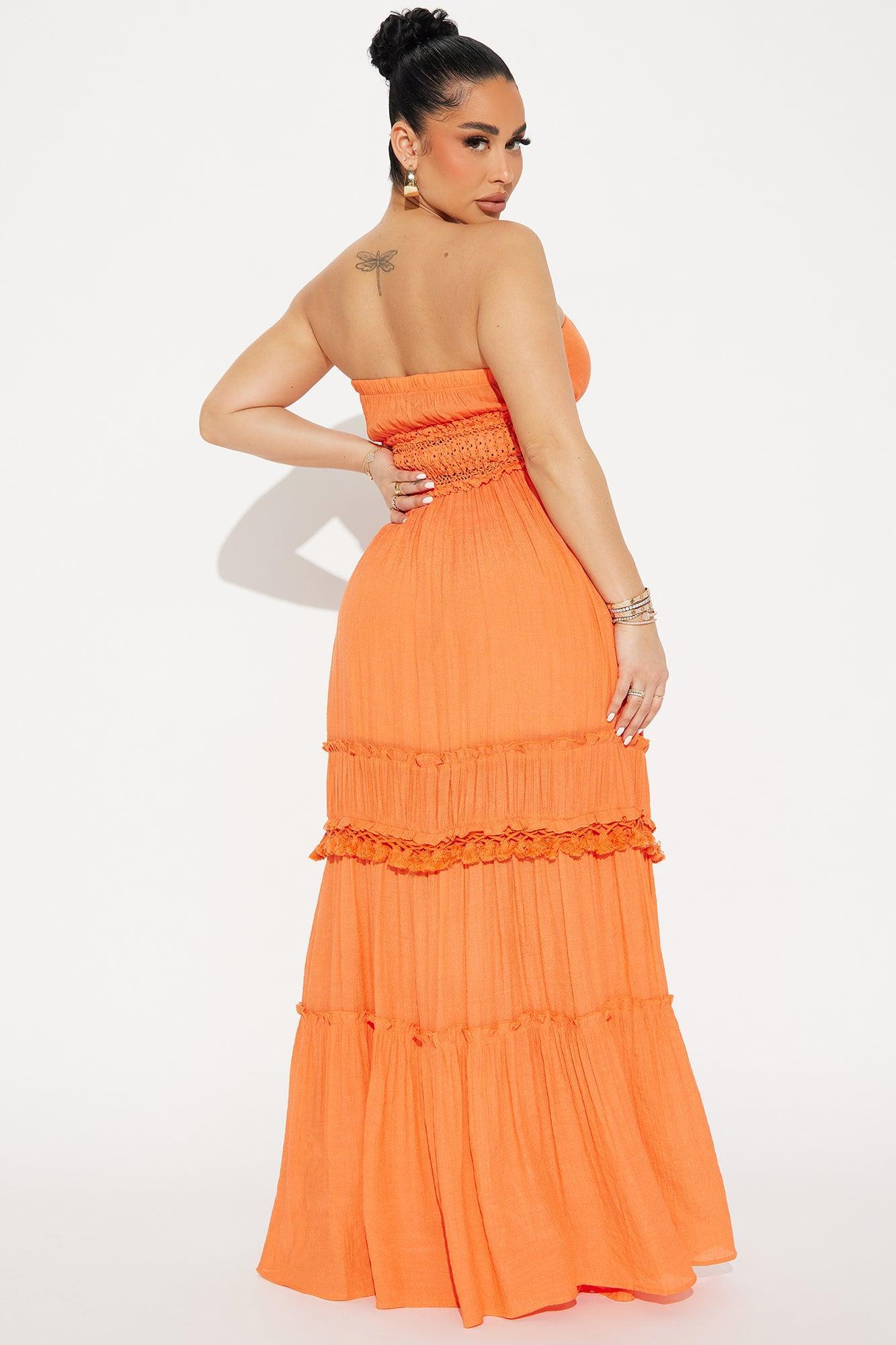 Vacation Mode Maxi Dress - Orange Product Image