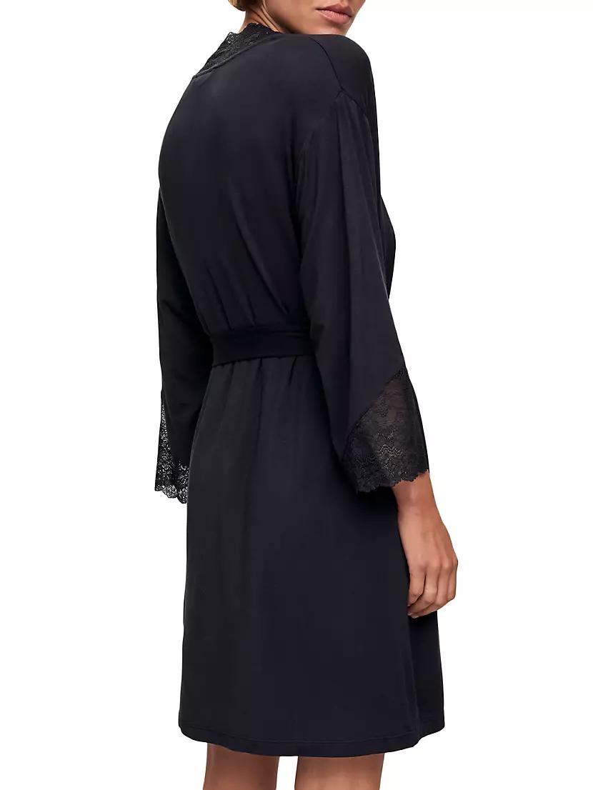 ​Lace-Trimmed Jersey Kimono-Inspired Robe Product Image