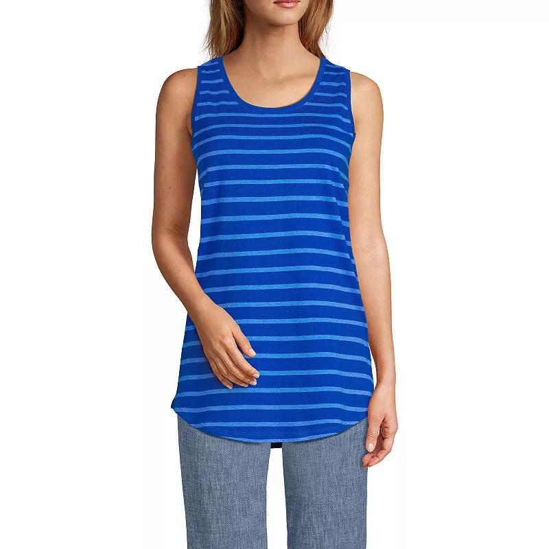 Women's Lands' End Supima Cotton Scoopneck Tunic Tank Top, Size: Small Petite, Black Product Image