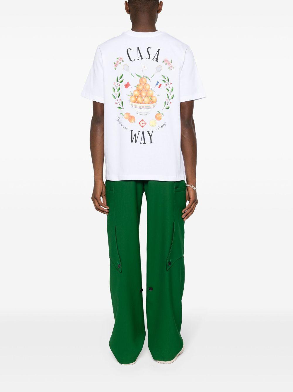 CASABLANCA Casa Way Organic Cotton T-shirt In White Product Image