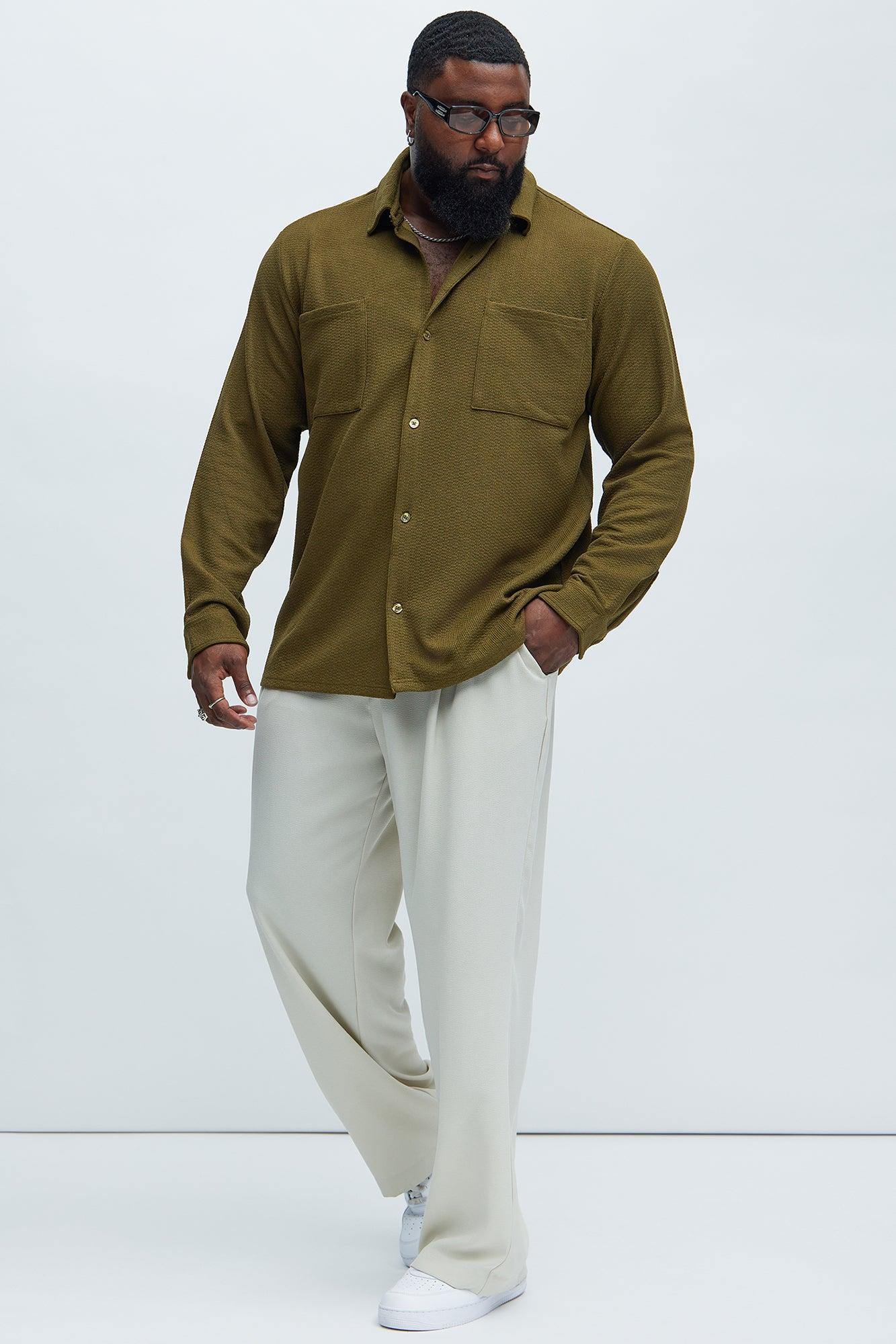 Capstan Textured Button Up Shirt - Olive Product Image