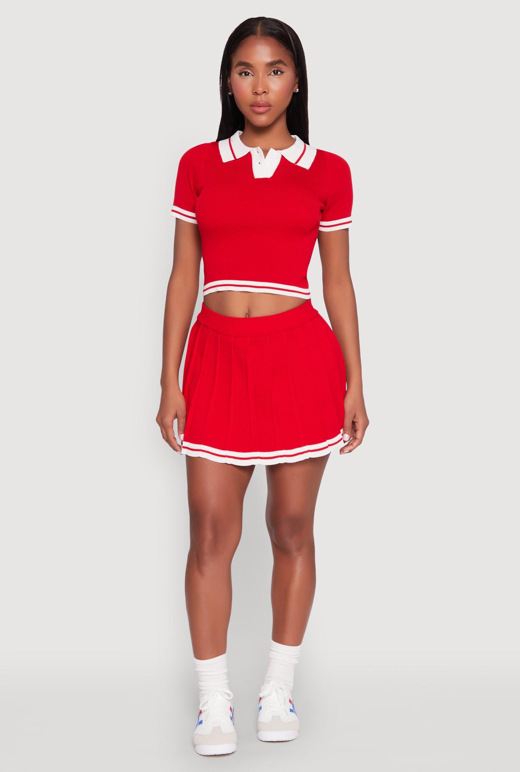 Womens Daisy Varsity Stripe Pleated Skort Product Image