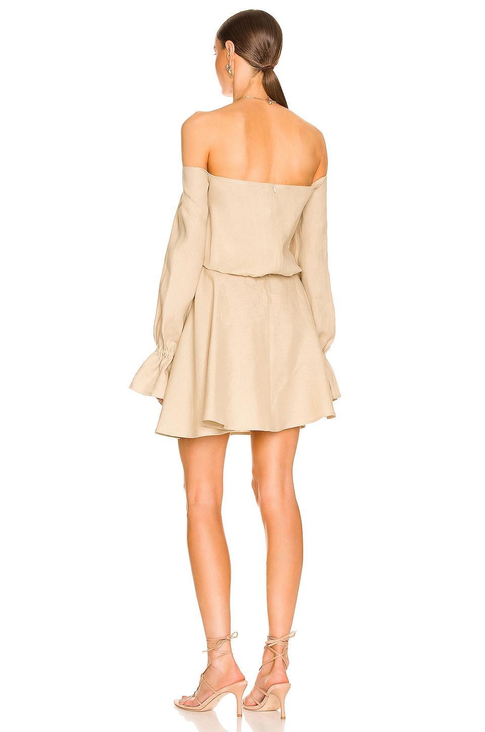 Linen Caftan Mini Dress SELMACILEK Product Image