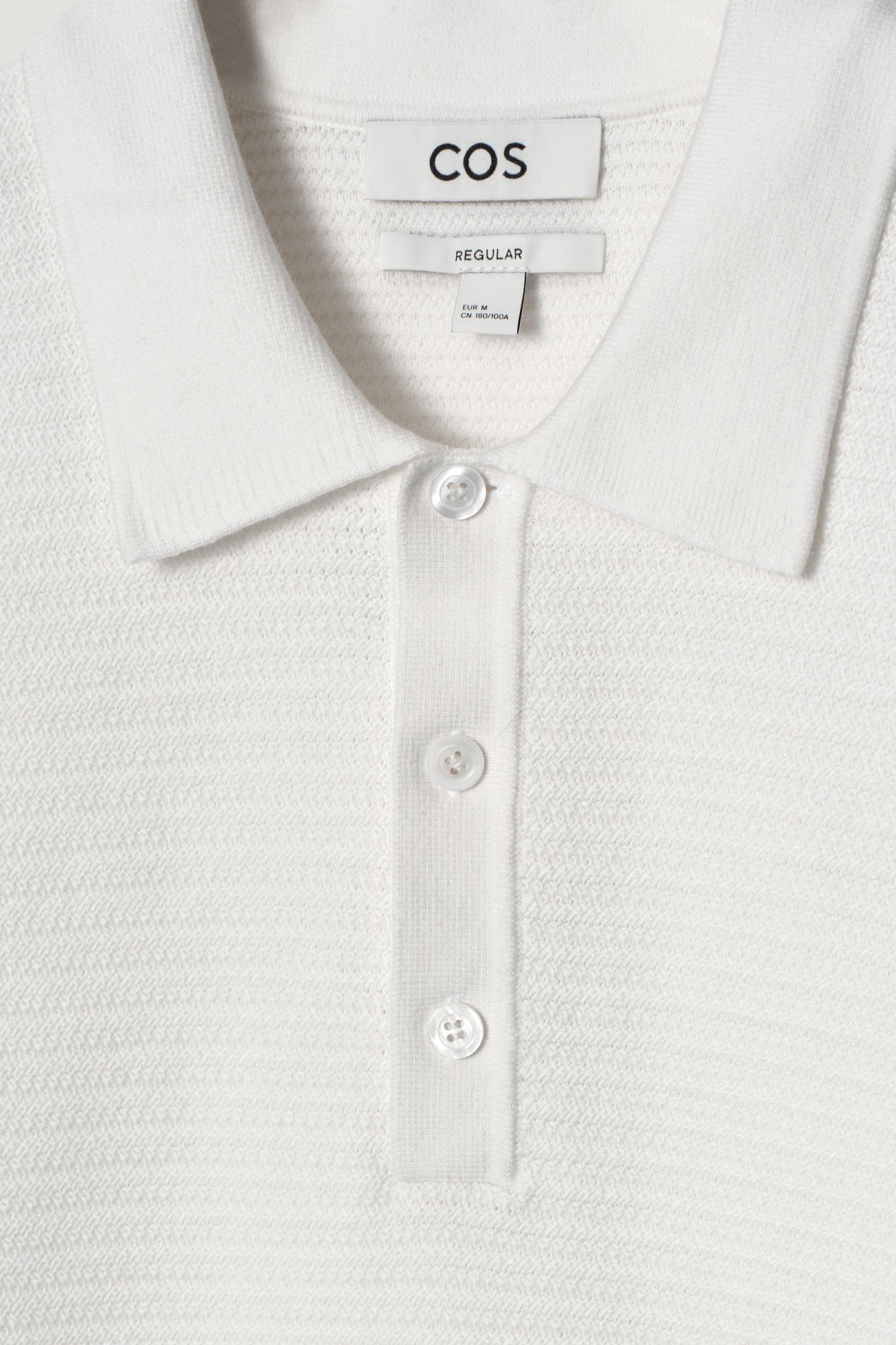 TEXTURED KNITTED COTTON POLO SHIRT Product Image