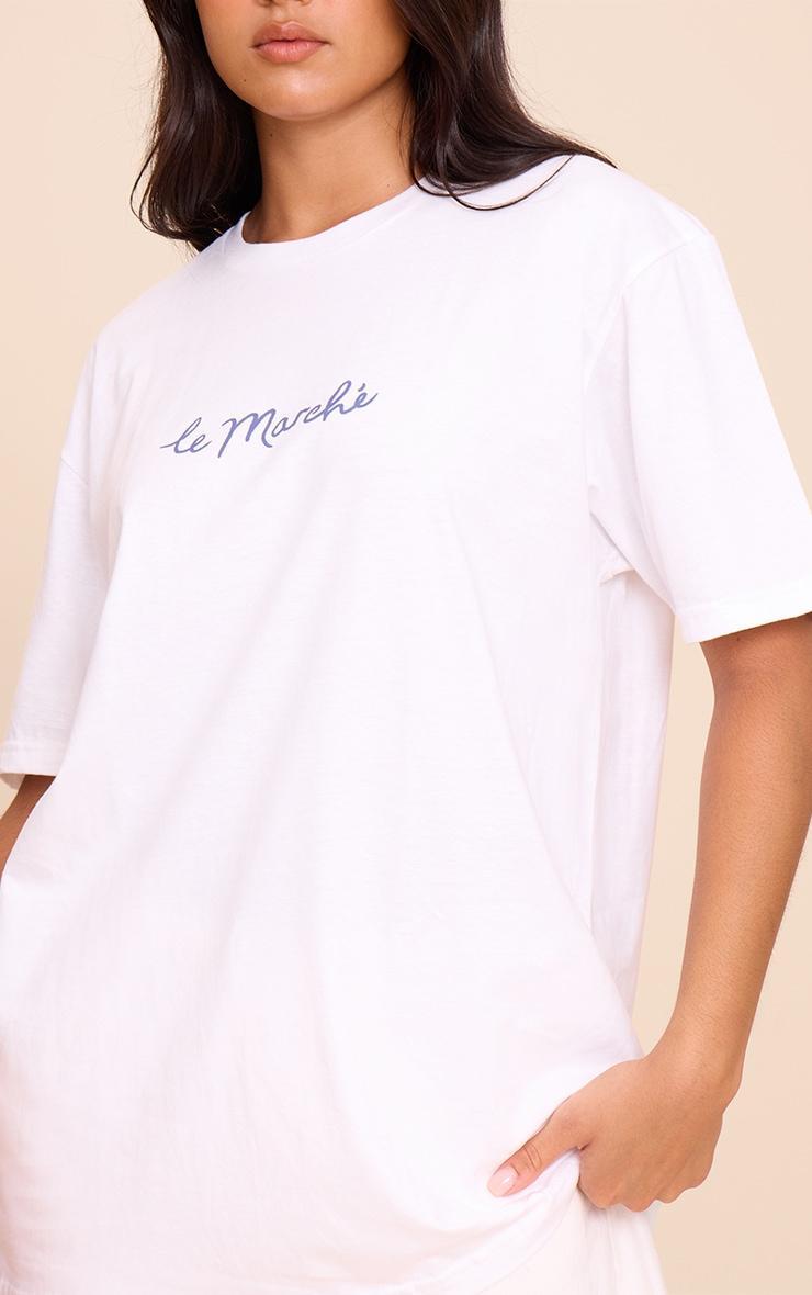 White Le Marche Graphic Oversized T-shirt Product Image