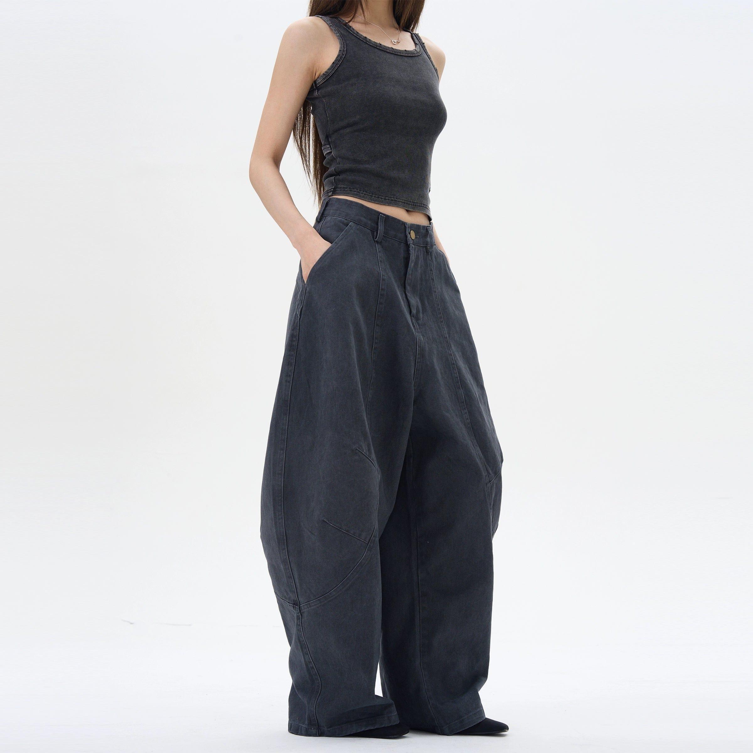 RT No. 12255 RECONSTRUCTED SCIMITAR BAGGY STRAIGHT PANTS Product Image