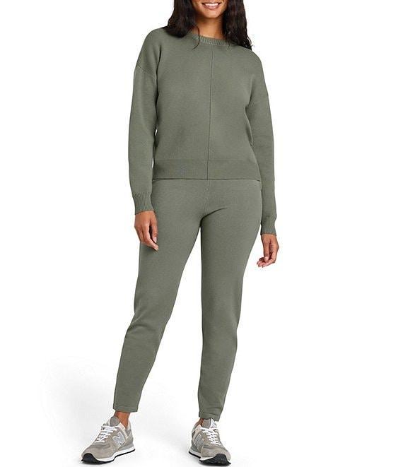 Splendid X Cella Jane Blog Knit Crew Neck Dropped Long Sleeve Front Seam Pullover Sweater Product Image