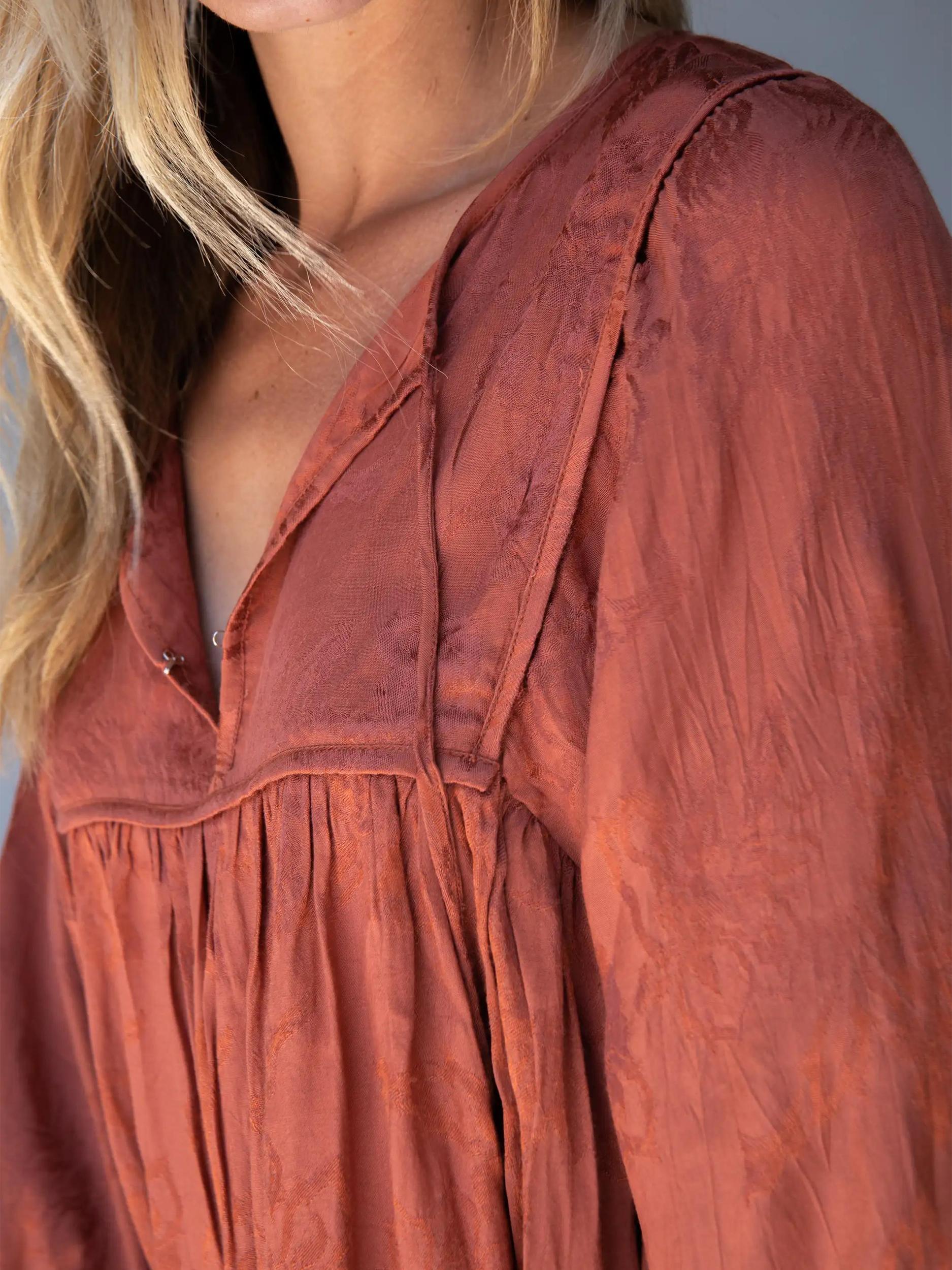 Rose Mini Dress - Rust Product Image