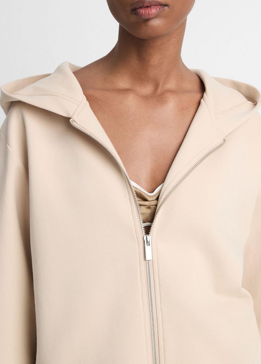 Womens Cotton-Blend Cropped Zip-Up Hoodie, Beach, Size L Vince Product Image