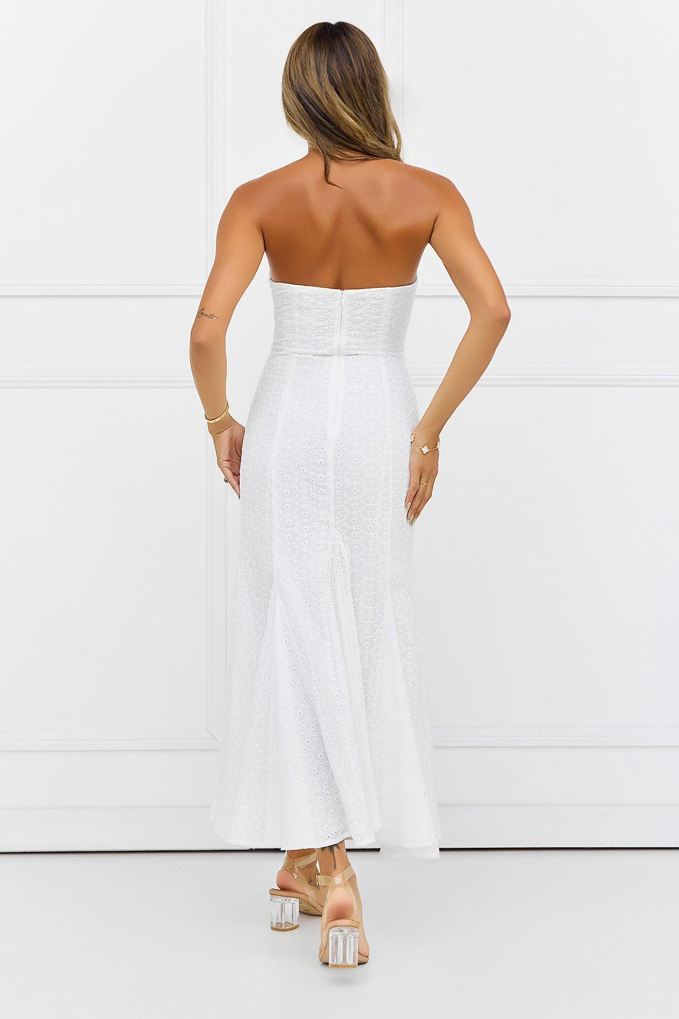 Monte Carlo Luxe Strapless Maxi Dress White Product Image