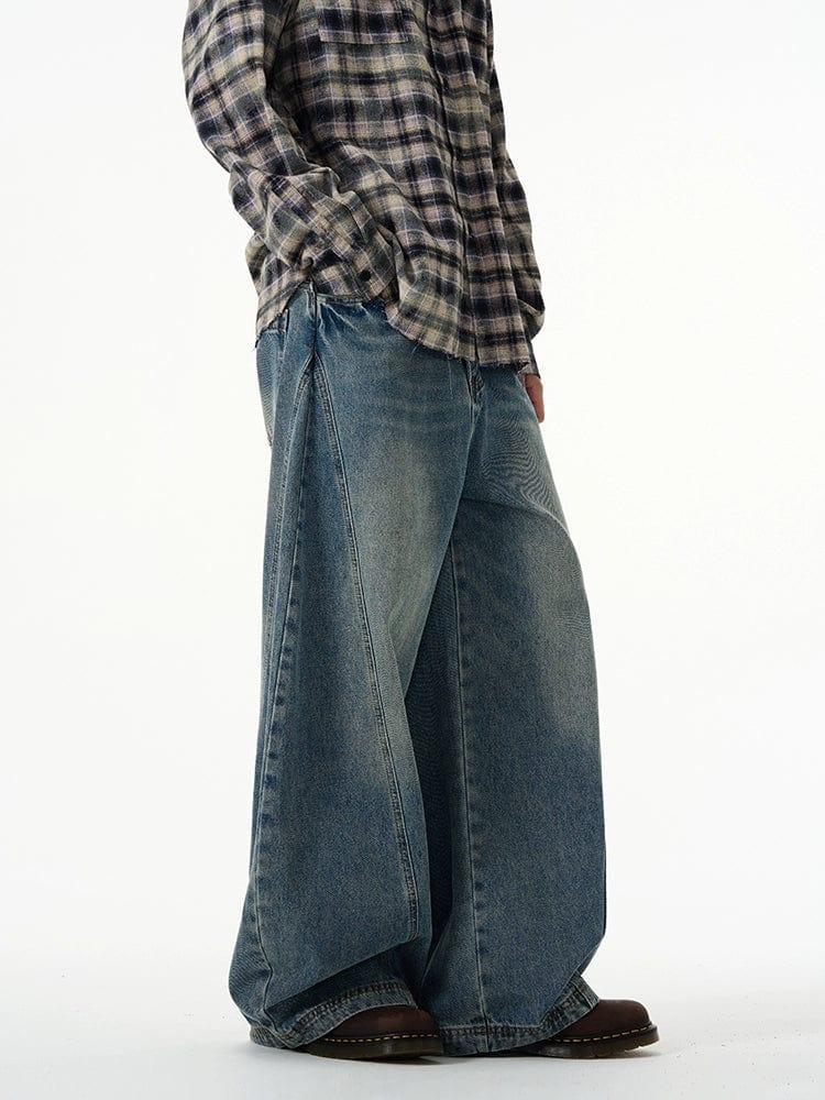 RT No. 11328 BLUE SCIMITAR WIDE DENIM JEANS Product Image