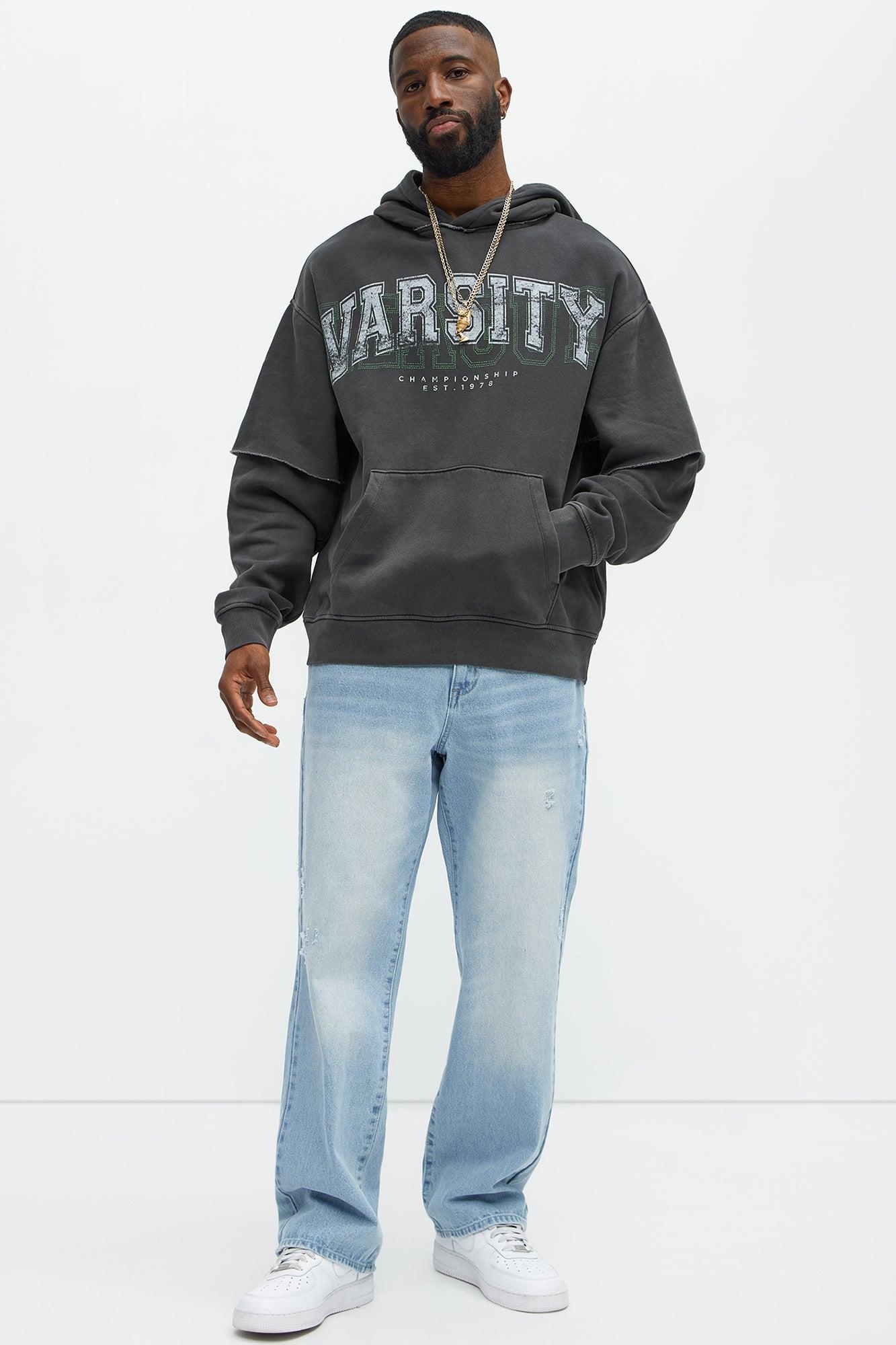 Varsity Washed Hoodie - Grey Product Image