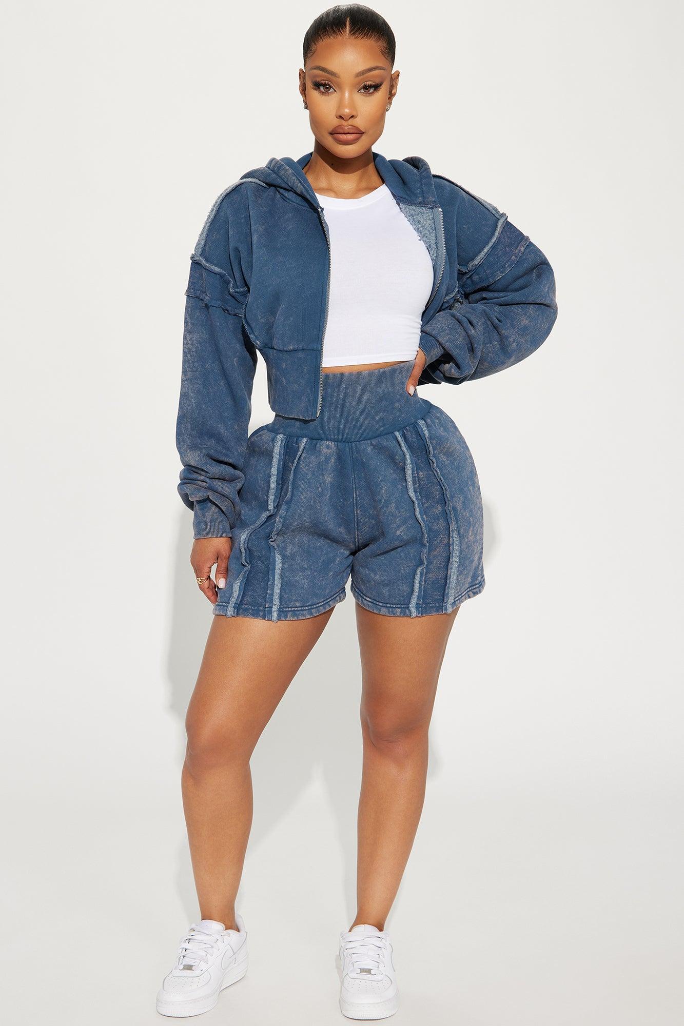 Kamaya Washed Fleece Short - Slate Blue Product Image