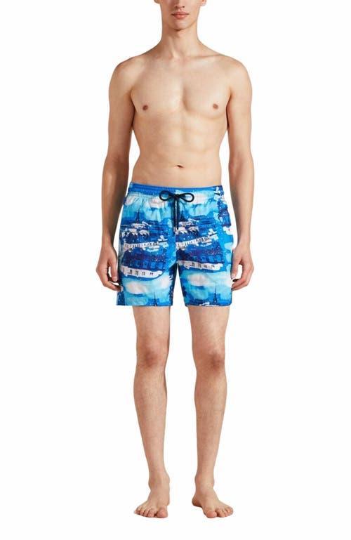 Vilebrequin Men's Paris Ultra-Light And Packable Swim Shorts in Bleu Neon at Nordstrom, Size Large Product Image