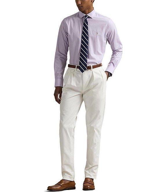 Polo Ralph Lauren Classic Fit Subtle Plaid Stretch Poplin Long Sleeve Woven Shirt Product Image