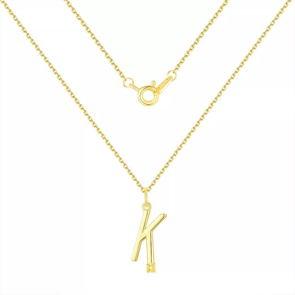 Forever Radiant Diamond Accent Initial Pendant Necklace, Women's, Size: 18", Gold Tone K Product Image