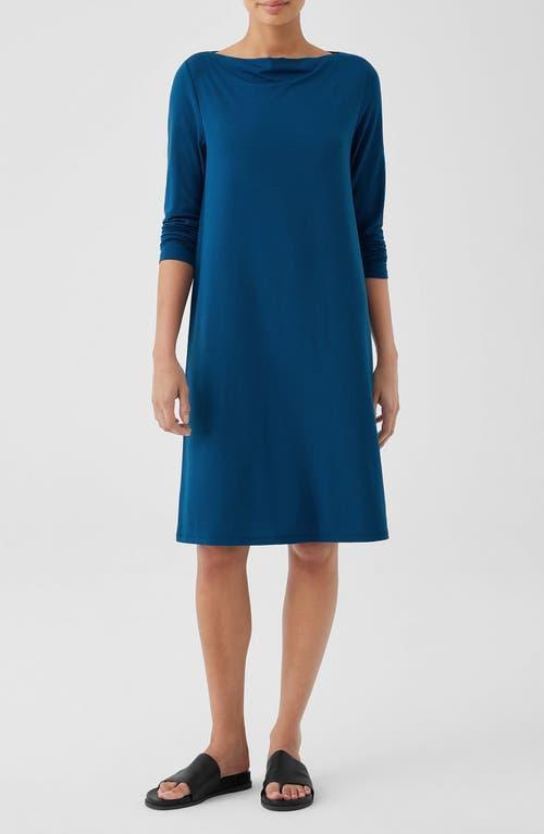 Eileen Fisher Cowl Neck Dress (Atlantis) Women's Dress Product Image