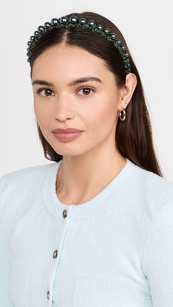 Lele Sadoughi Velvet Graduated Pearl Headband | Shopbop Product Image
