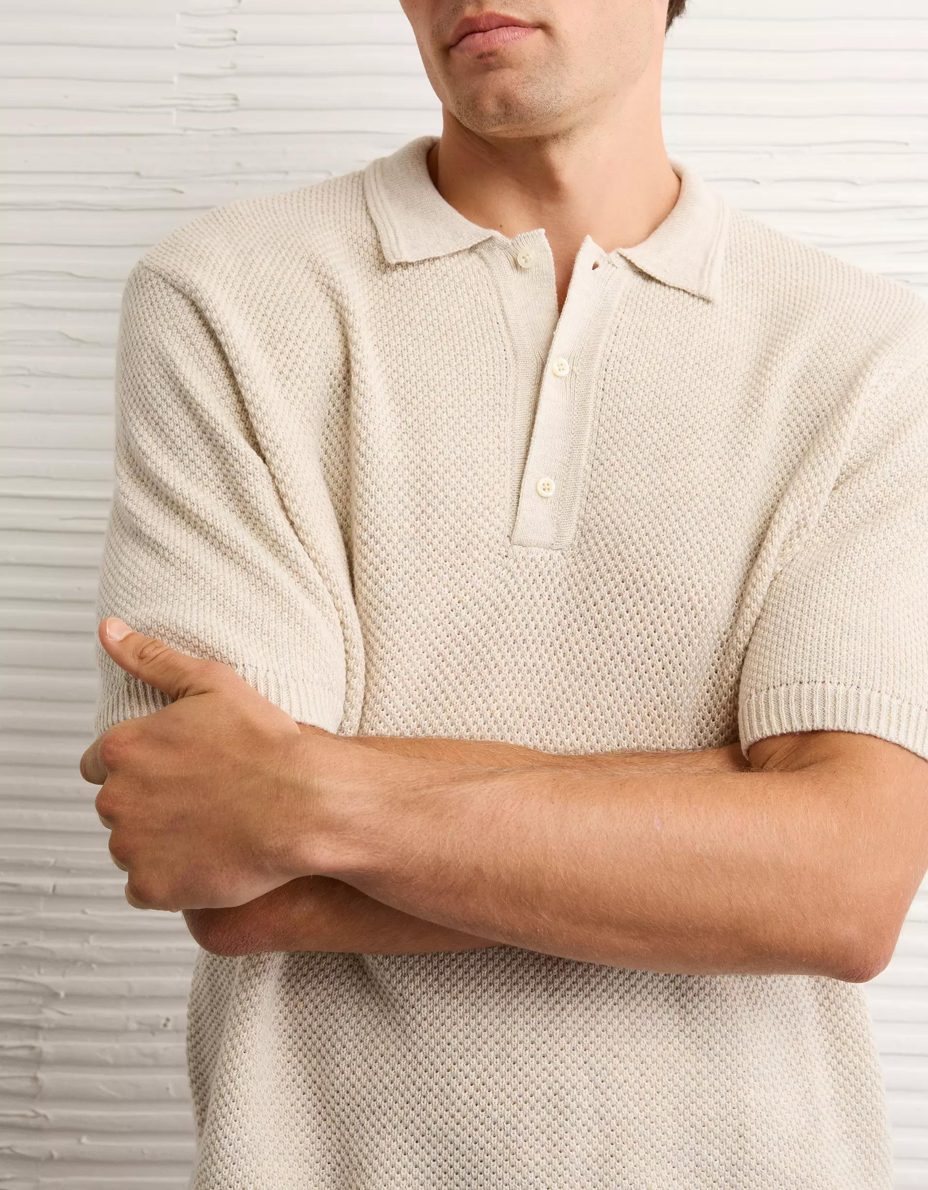 AE Pique Sweater Polo Shirt Product Image