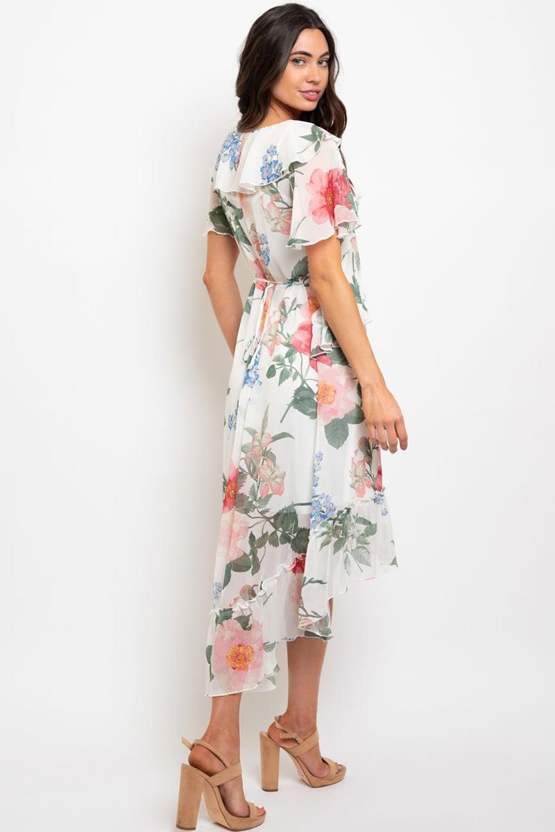 Floral ruffle midi dress Product Image
