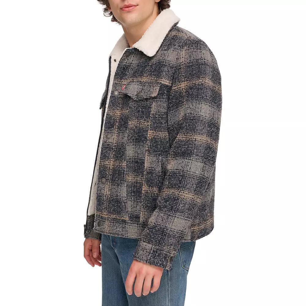 Men's Levi's® Faux Wool Sherpa Lined Trucker Jacket, Size: XL, Blue Product Image
