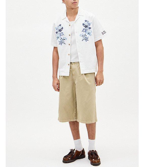 BDG Urban Outfitters Woven Embroidered Floral Shirt Product Image