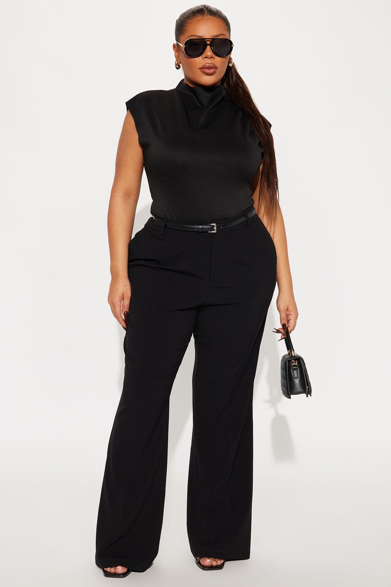 Fern Short Sleeve Mock Neck Bodysuit - Black Product Image
