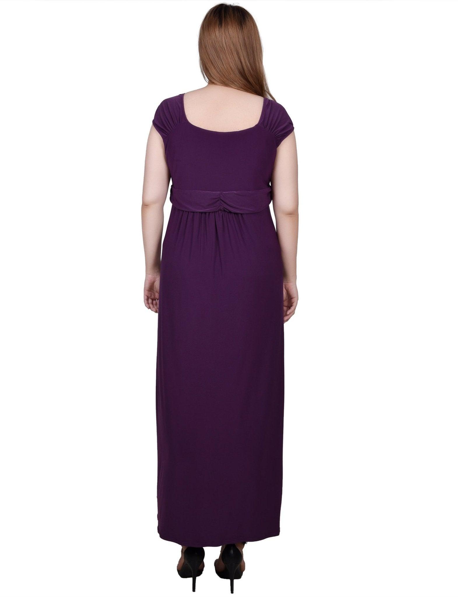 Ruched Empire-Waist Maxi Dress - Petite Product Image