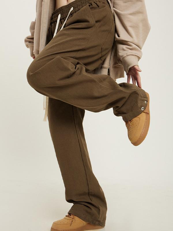 Casual Zipper Decor Cargo Pants Product Image