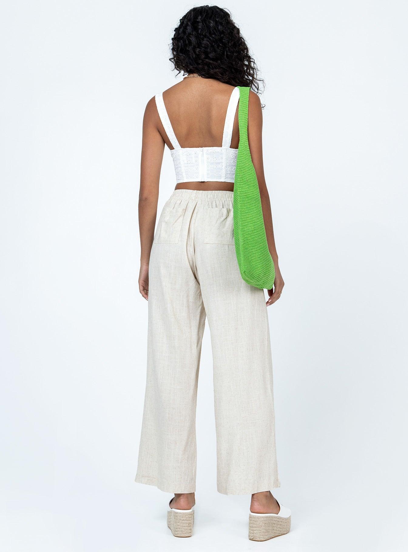 Louis Linen Blend Pants Beige Product Image