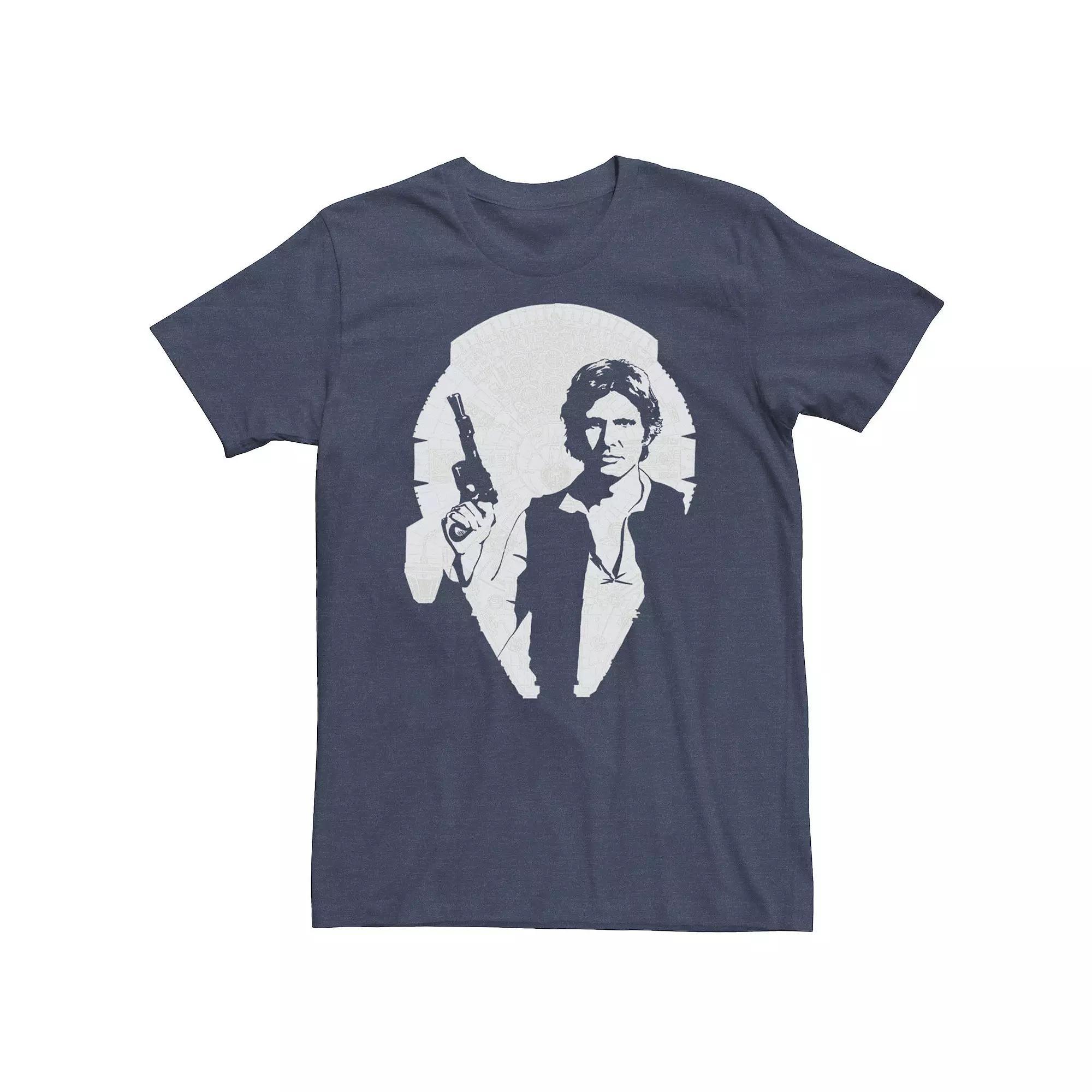 Big & Tall Star Wars Han Solo Inside Falcon Tee, Men's, Size: 4XL Tall, Navy Grey Product Image