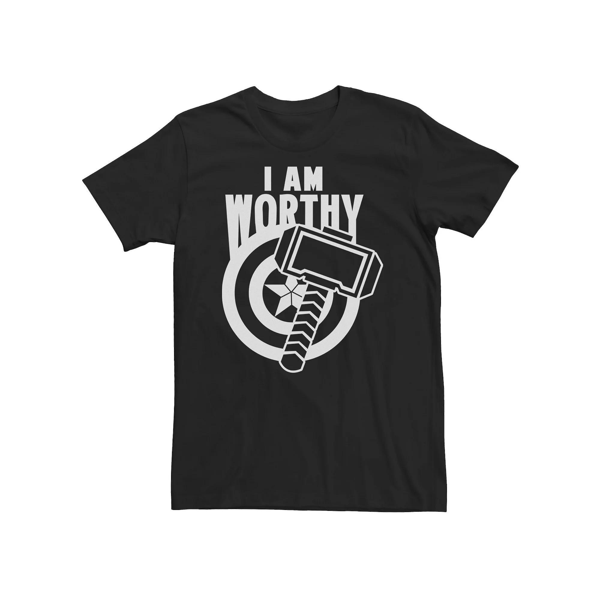 Big & Tall Marvel Avengers Endgame Captain America Mjolnir Shield Tee, Men's, Size: 4XL, Black Product Image