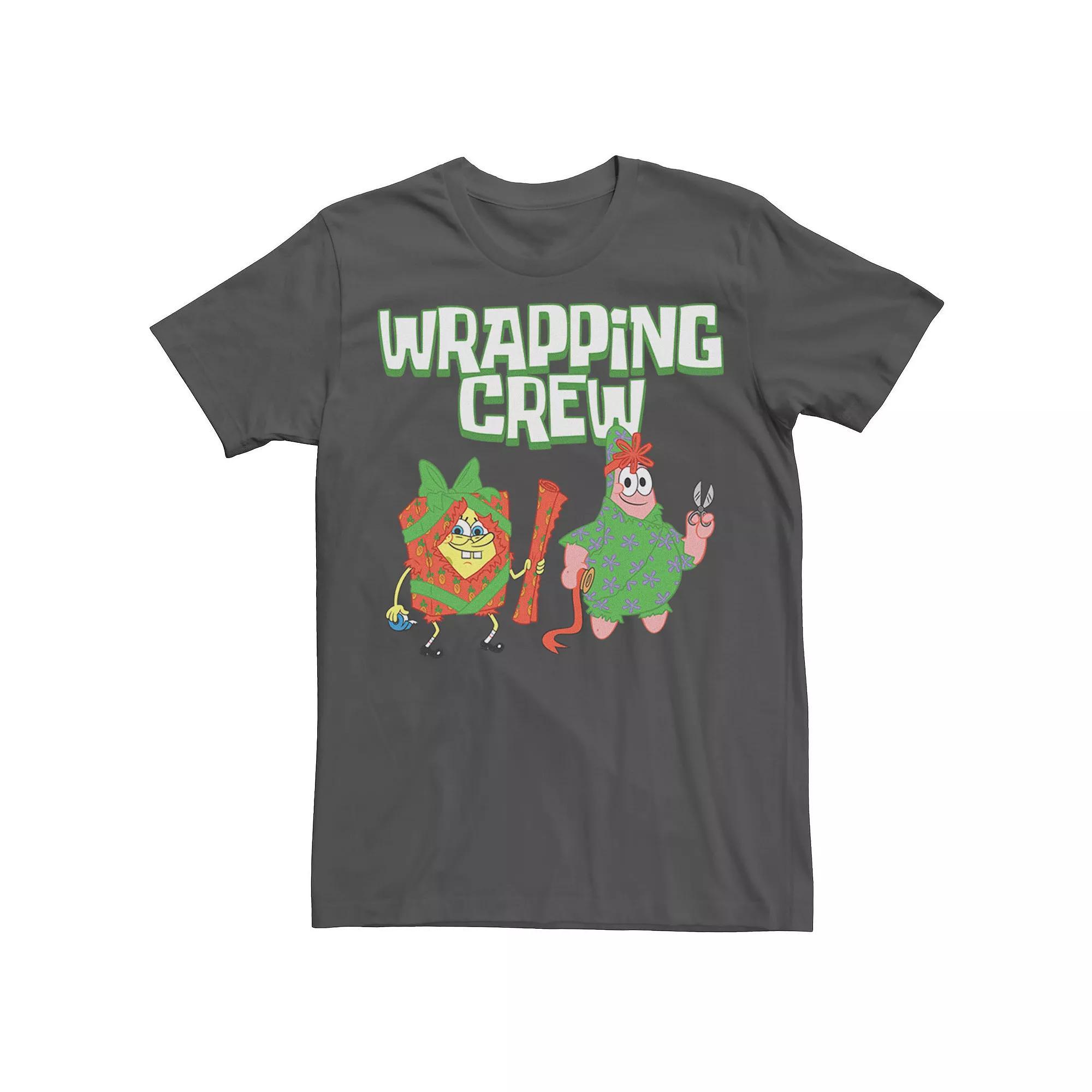 Men's Spongebob Squarepants Patrick Wrapping Crew Tee, Size: XL, Red Grey Product Image