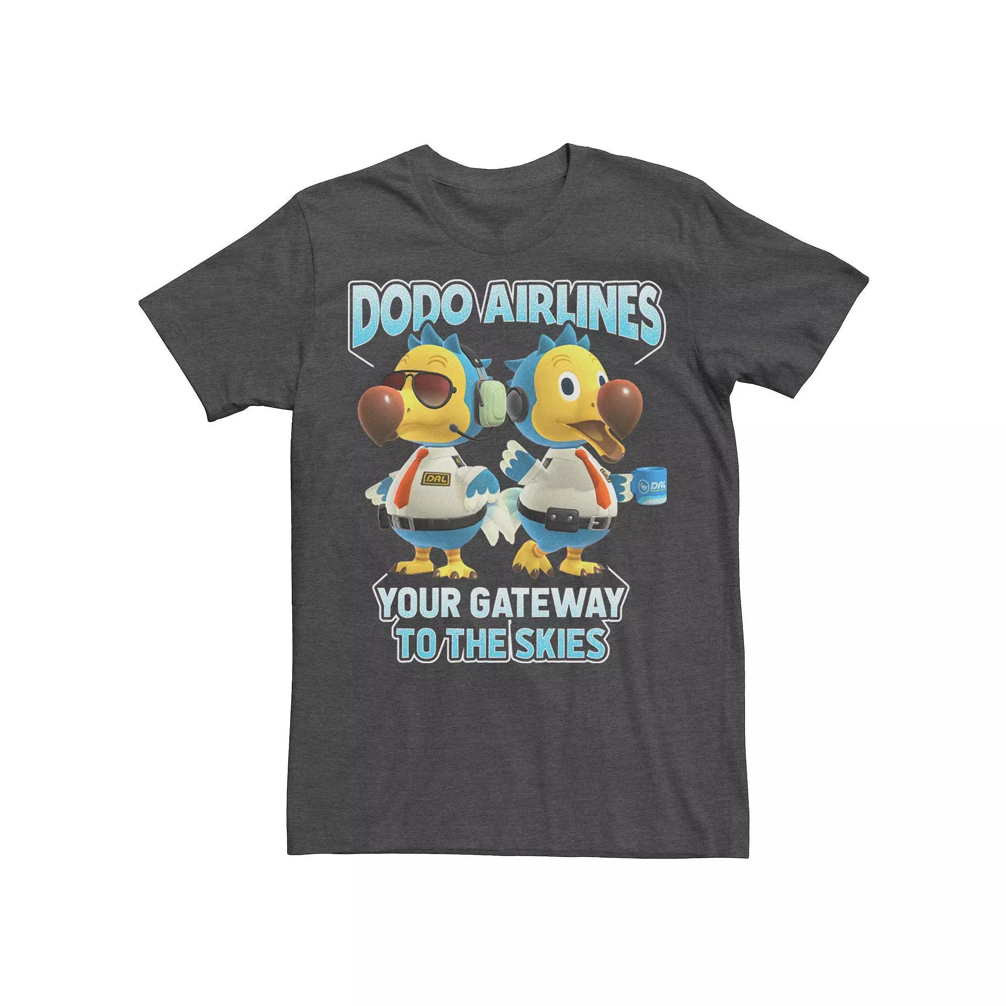 Men's Animal Crossing Dodo Airlines Your Gateway To The Skies Tee, Size: Small, Grey Heather Product Image
