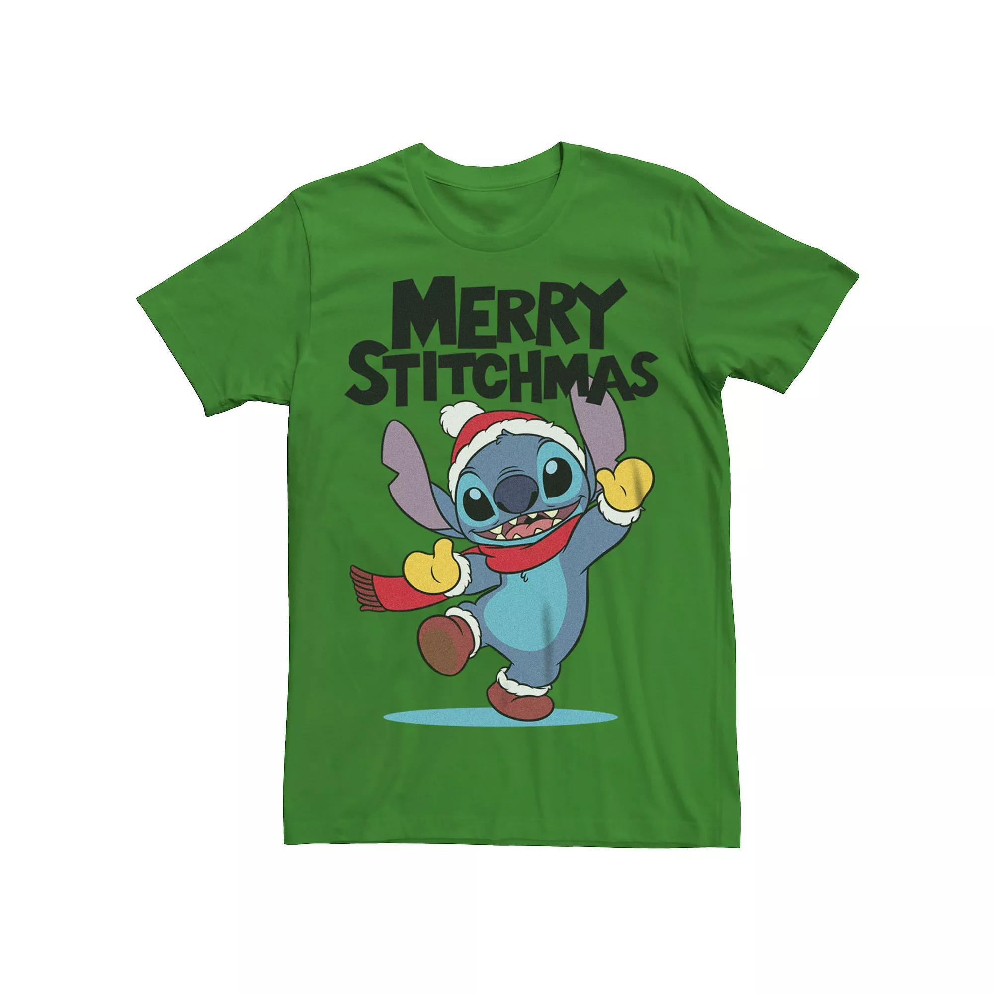 Disney's Lilo & Stitch Men's Merry Christmas Stitch Tee, Size: Small, Kelly Product Image