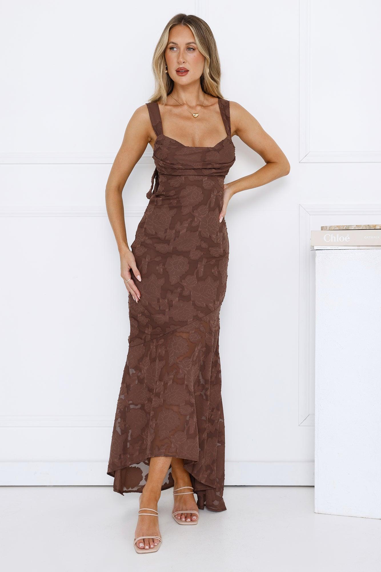 Enchanted Empire Maxi Dress Brown Product Image